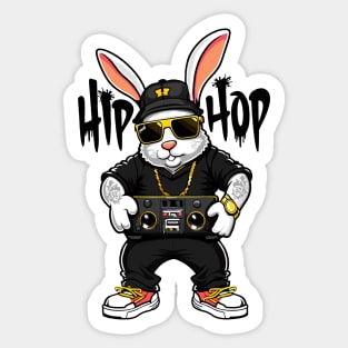 Hip Hop Easter Bunny Dark Graffiti by gnarly Sticker